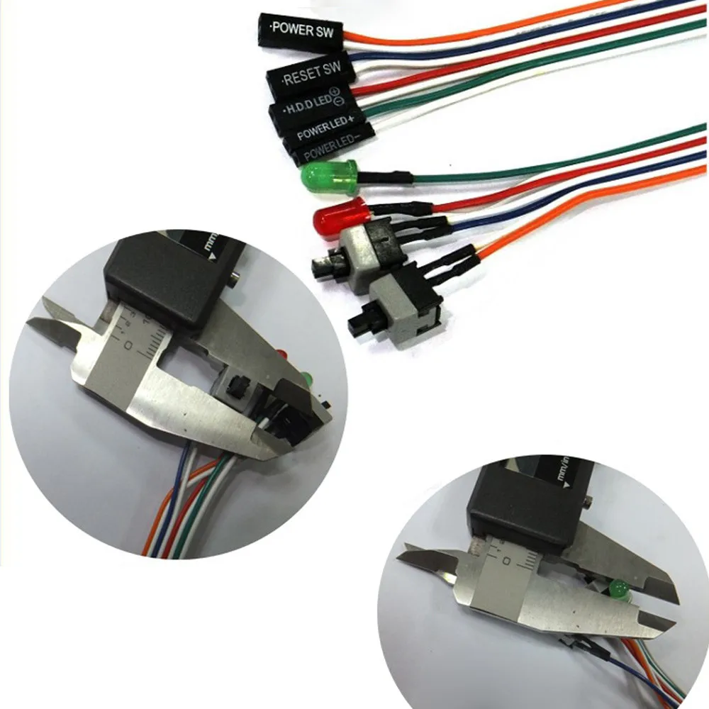 ATX PC Compute Motherboard Power Cable 2 Switch On/Off/Reset With LED Light 68CM For Desktop Host | Компьютеры и офис