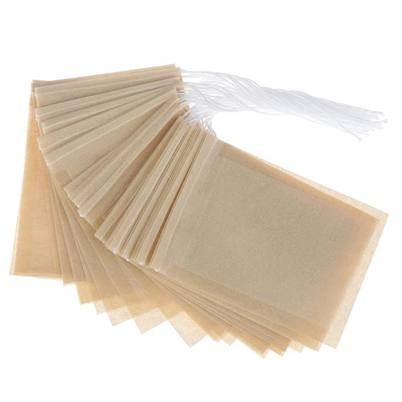

100Pcs Medcine Bags 6*8cm Non-woven Seal Filter Drawstring Pouch Multifunction Tea Bags Cook Herb Spice Tools Coffee Pouches