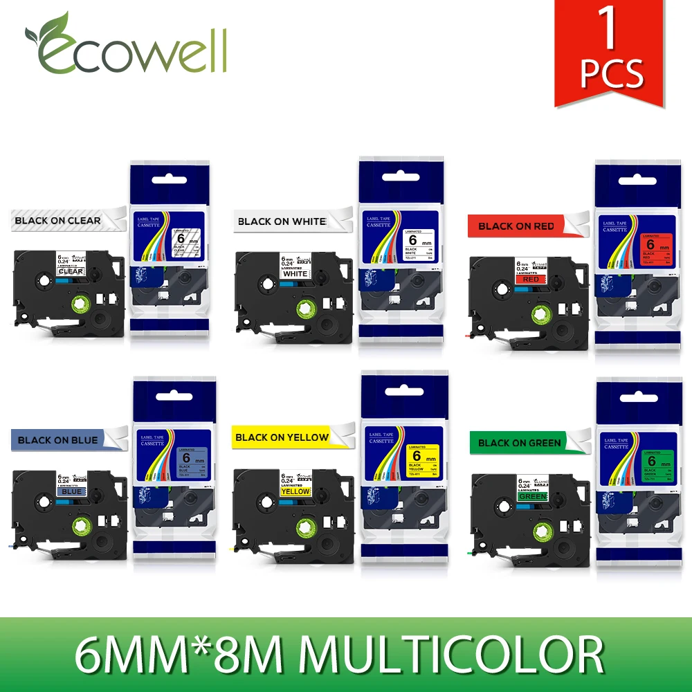 Ecowell 1 шт 6 мм Ленточные стикеры совместимый для 211 411 511 611 711 811 911 M11 M911 принтера