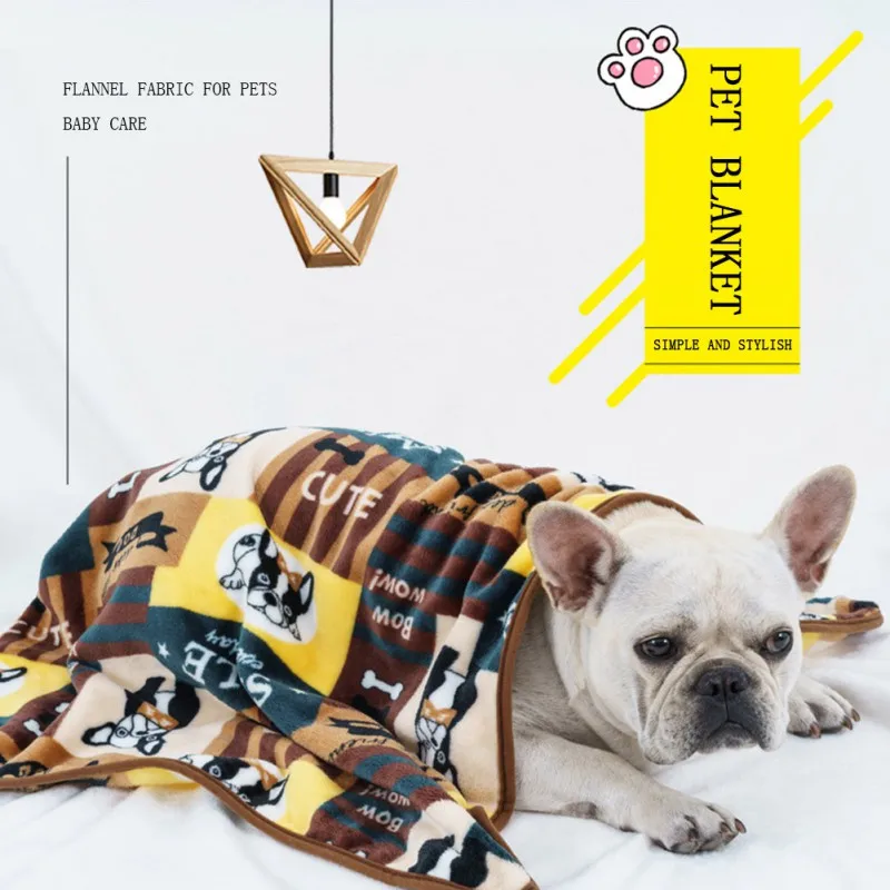 

Fleece French Bulldog Blankets Winter Warm Pet Dog Bed Mat for Dogs Cushion Puppy Cat Sleeping Covered Mats