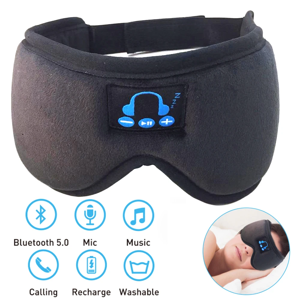 3D Bluetooth 5 0 Eyemask маска для сна перезаряжаемые наушники вызов моющиеся глазные