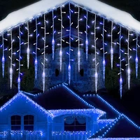 led icicle fairy curtain light christmas festoon 8 modes 5 20m waterfall house x mas gift new year halloween garden patio decor
