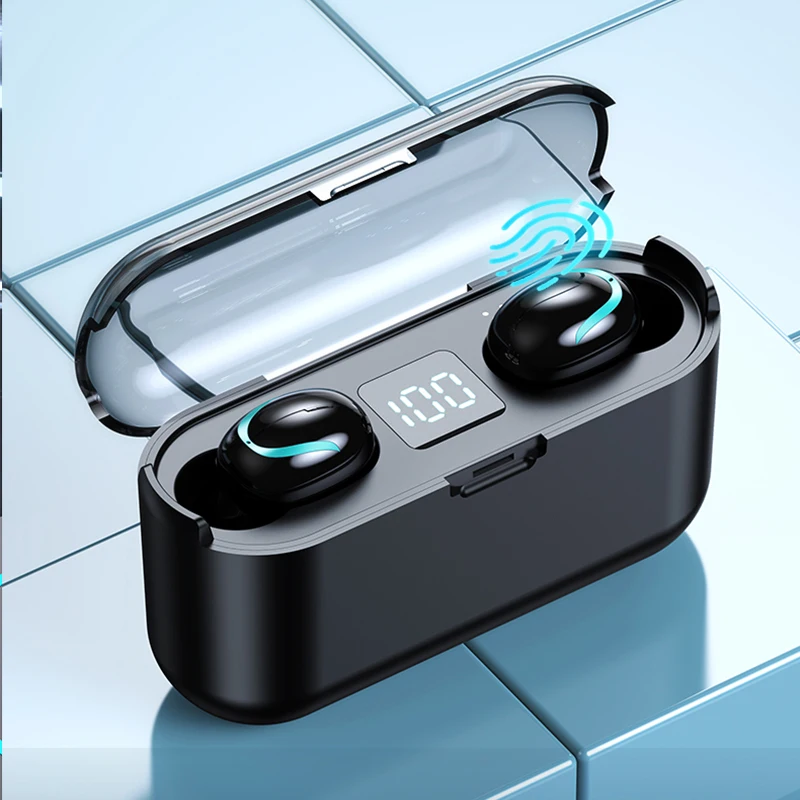 

TWS Bluetooth Wireless Headphone Sports Noise Cancelling Earbuds Waterproof Earbuds Large Capacity Charging Box With Microphone