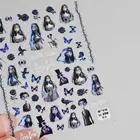 1 лист креативных наклеек для ногтей Труп невесты абстрактная девушка бабочка цветок художественные переводки аксессуары для маникюра