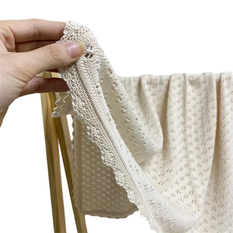 

Baby Knitted Cotton Blanket Newborn Receiving Swaddle Wrap Bath Towel Infant Sleepsack Bedding Stroller Cover