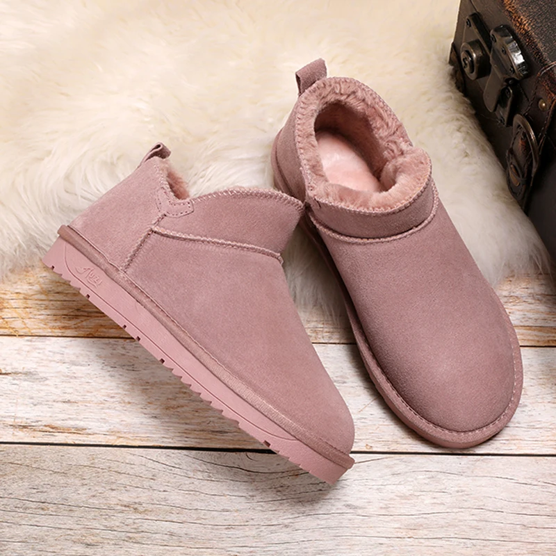 Minmcla/женские кожаные ботинки короткие зимние косая Мода 2019|Зимние сапоги| |