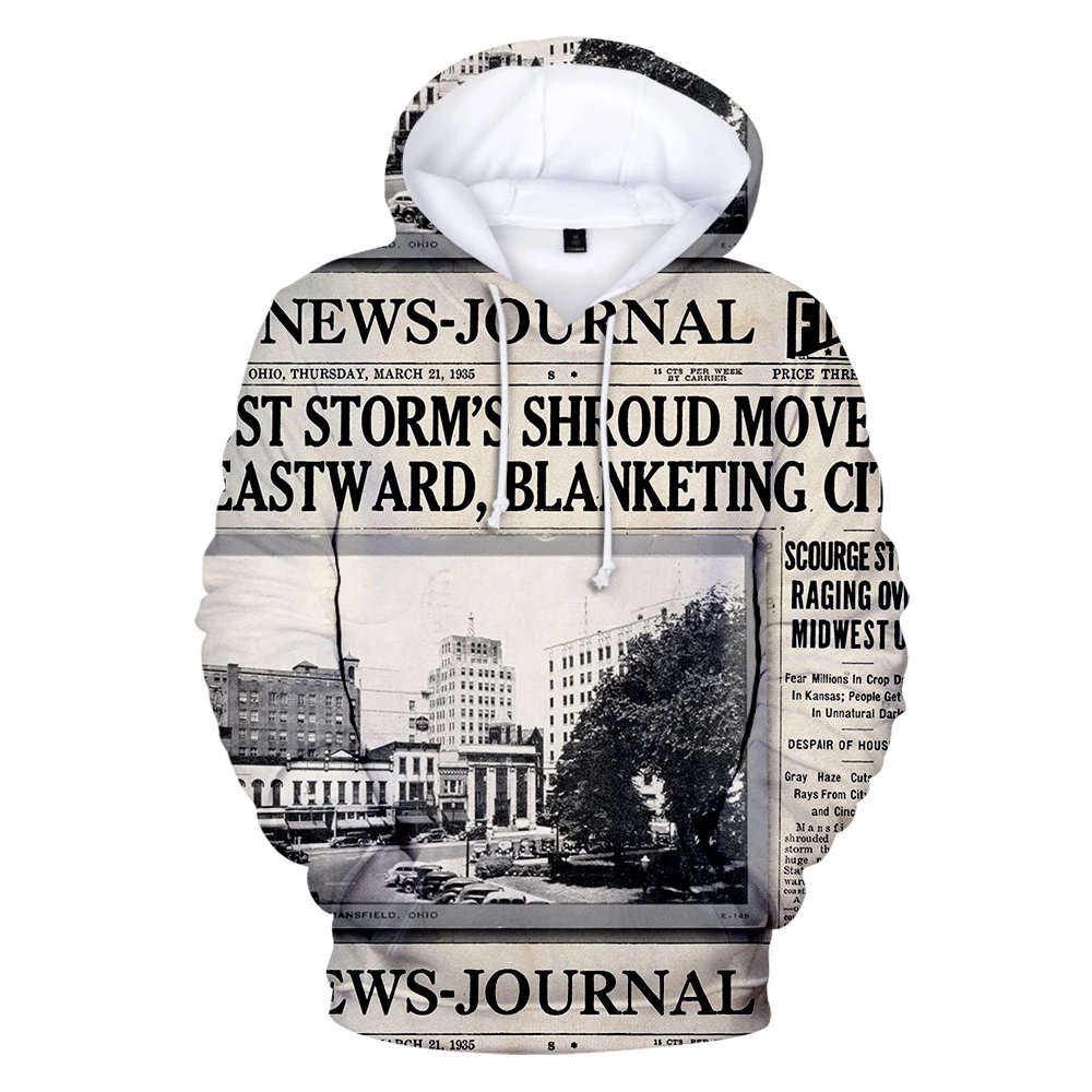 

3D Hoodies Newspaper Sweatshirt Women Men Hooded Fashion s Casual Fashion Long Sleeve Popular Sweatshirts Hip Hop Hoodie