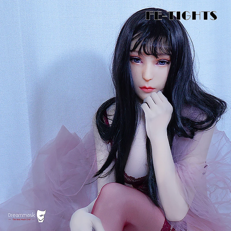 (Ching3)Crossdress Full/Half Head Realistic Silicone Young Girl Transgender Male To Female Cosplay Cross Dressing Mask Fake Eyes |