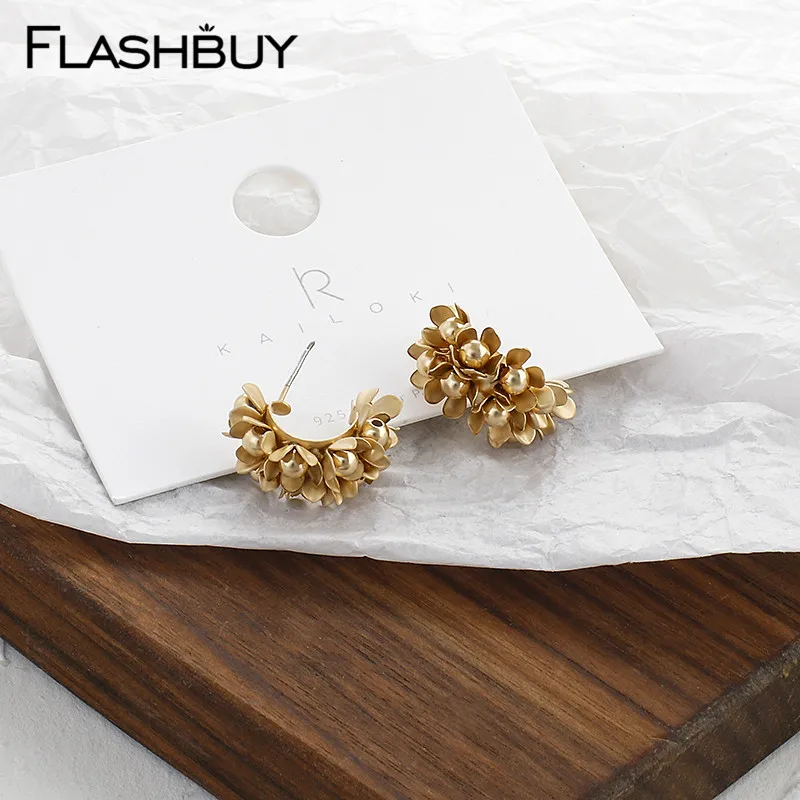 Новые Модные Винтажные серьги Flashbuy с металлическими бусинами и цветами для