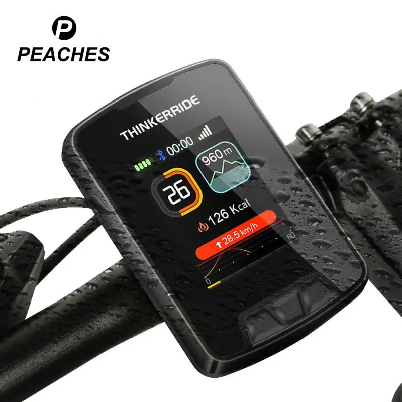 

GPS Wireless Bike Computer Waterproof Bicycle Odometer Large Color LCD Screen Maps Navigation Rechargeable Cycling Speedometer