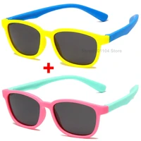 2pcs polarized kids sunglasses square silicone flexible children boys girls sun glasses baby shades eyewear uv400 oculos
