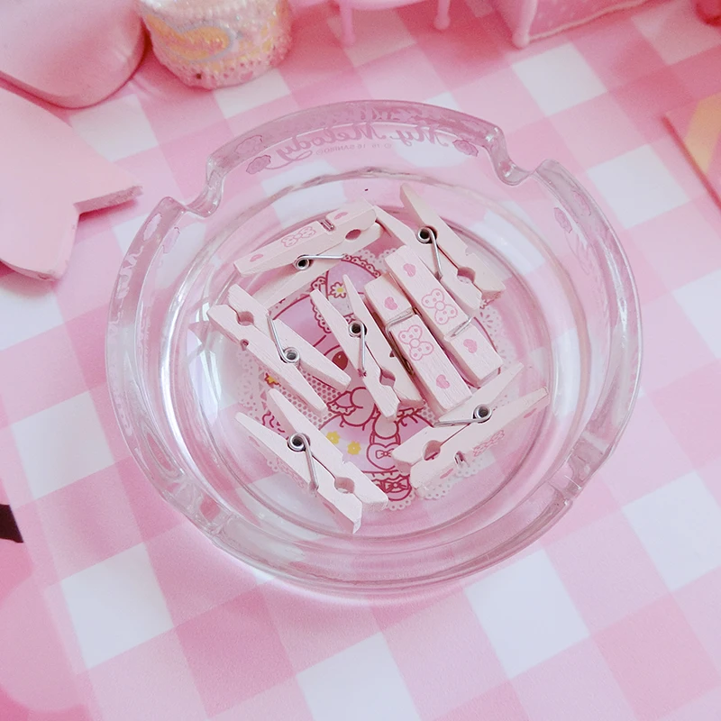 

Cartoon Cute Melody Circular Glass Ashtray Simple Home Living Room Decoration Ashtray Gifts