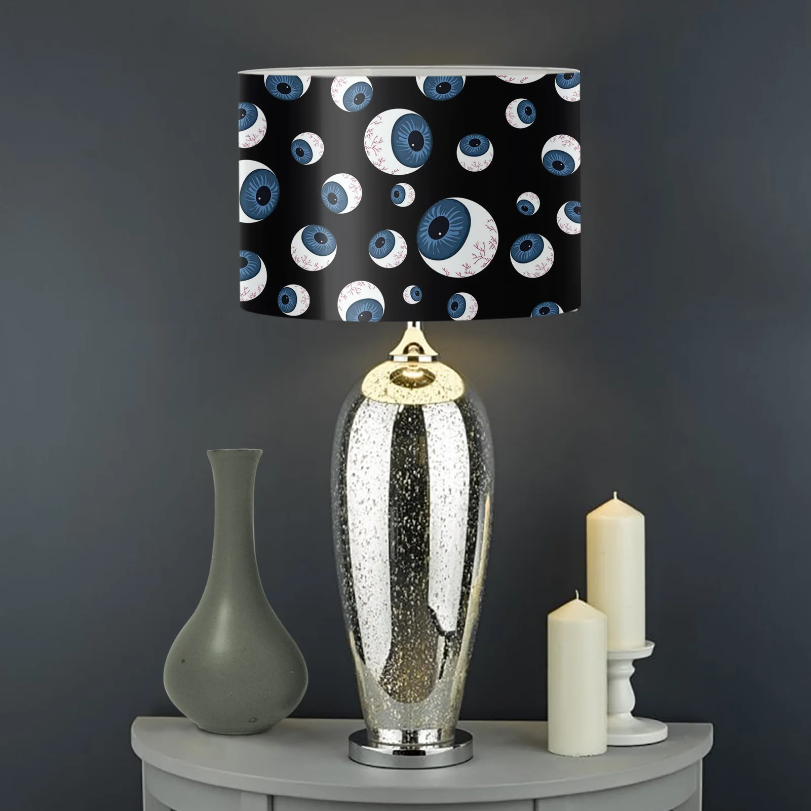 

Персонализированный домашний декор, товары для хэллоуивечерние, абажур с рисунком глаз, новый стиль, аксессуары для защиты от грязи