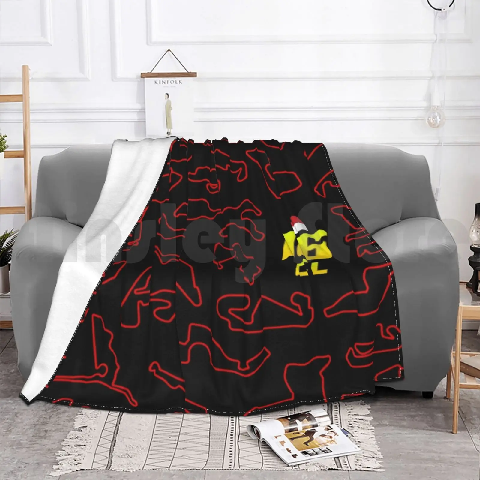 Cl 16-Circuits шаблон Одеяло модная гоночная трасса на заказ команда Скудерии Lecrerc