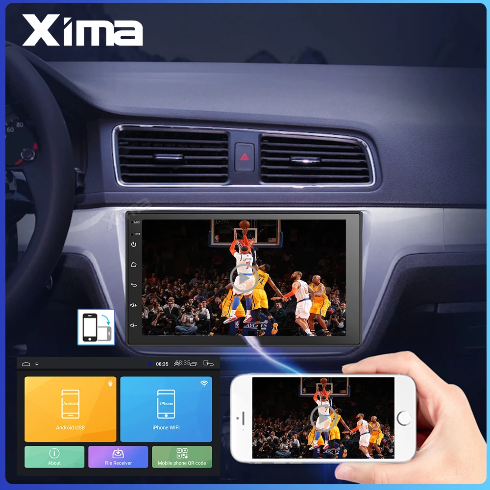 XIMA Android9.0 2Din Car Radio Multimedia Player " Universal RAM2G GPS Navigation Audio Player For Nissan Toyota Hyundai Polo