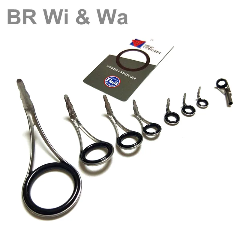 BR Wi & Wa  FUJI  LY + LOG  Guide Kit  High quality guide Kit one set 8pcs Repair fishing rod guide 2