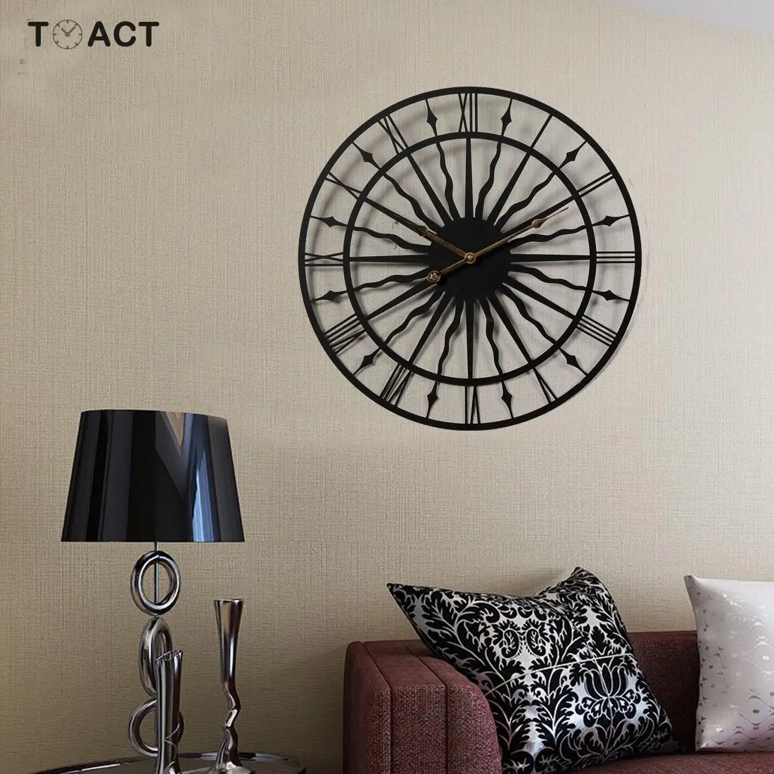 Настенные часы современный дизайн Короткие 3D бесшумные в европейском стиле для