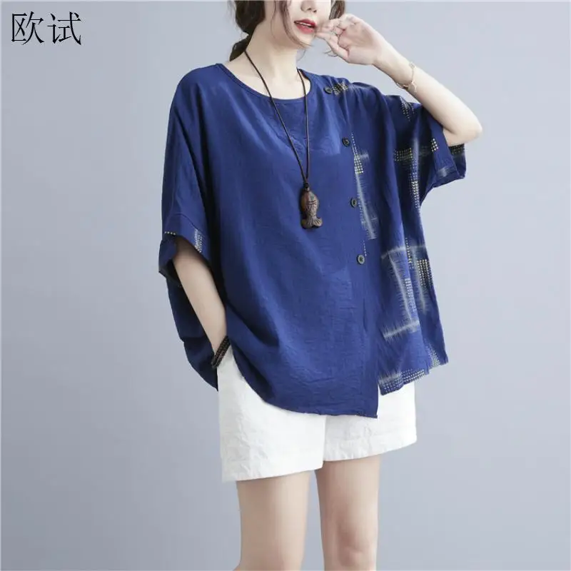 Большие футболки с графическим принтом летняя футболка Женская Асимметричная 2021