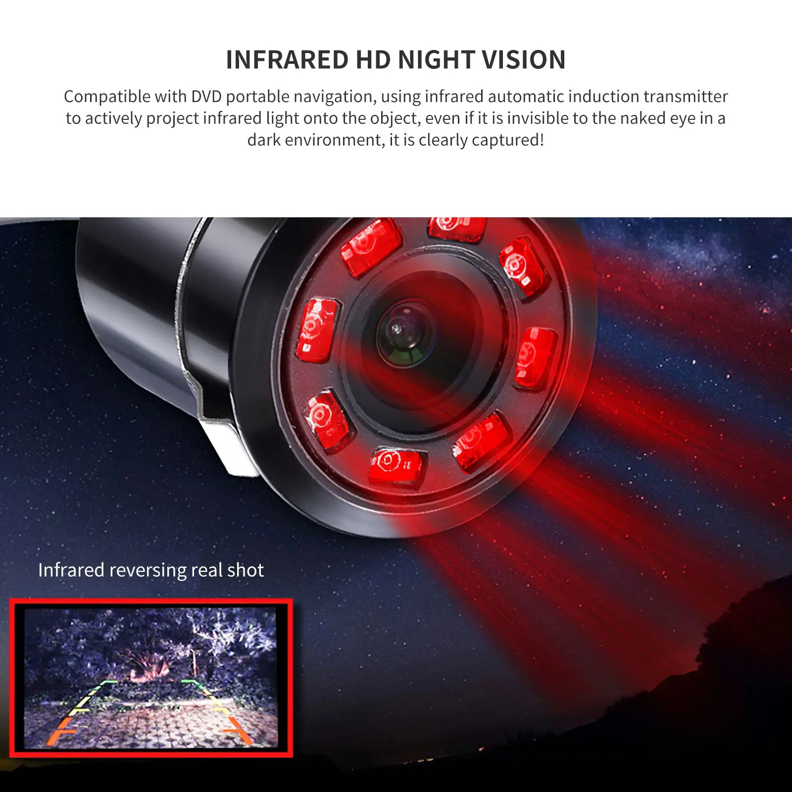

AOZBZ New HD Car Reversing View Waterproof IR Camera Parking Backup Night with 170 Degrees Perfect View Visions for Car Outdoor