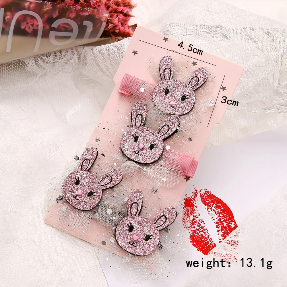 

9 sets/lot, Kawaii Bunny Cat Hair Clips and hair ties, Animal Hair Clips Hairpins , Baby girls Hair Accessories