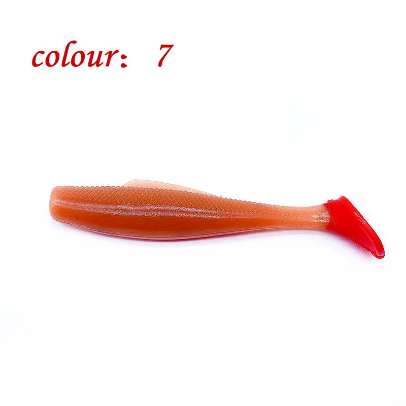 Wokotip 6 шт./лот 8 см 5 г Pesca искусственная мягкая блесна, Япония Shad червь Swimbaits джиг голова для ловли нахлыстом силиконовая резиновая рыбка - Цвет: 7