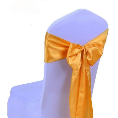 1 шт. свадебное украшение стул шампанского Noeud de Chaise Mariage Sashes Stoel Strikken Bruiloft Goud стул банты свадебные золотые - Цвет: 008