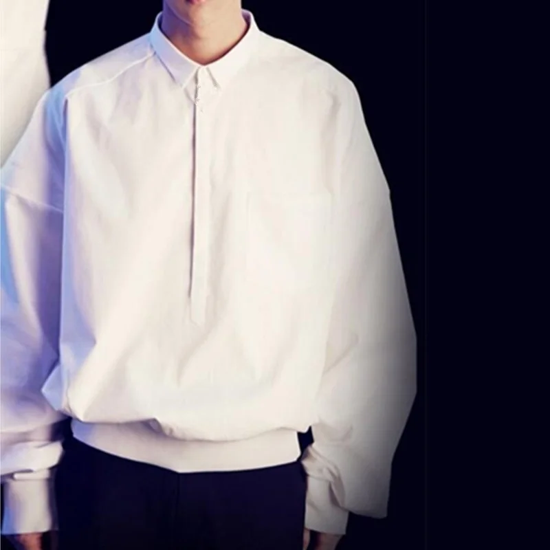 

Long Men's Sleeve Shirt Fall Star Silhouette Personality Casual Threaded Bottom Loose Youth Shirt