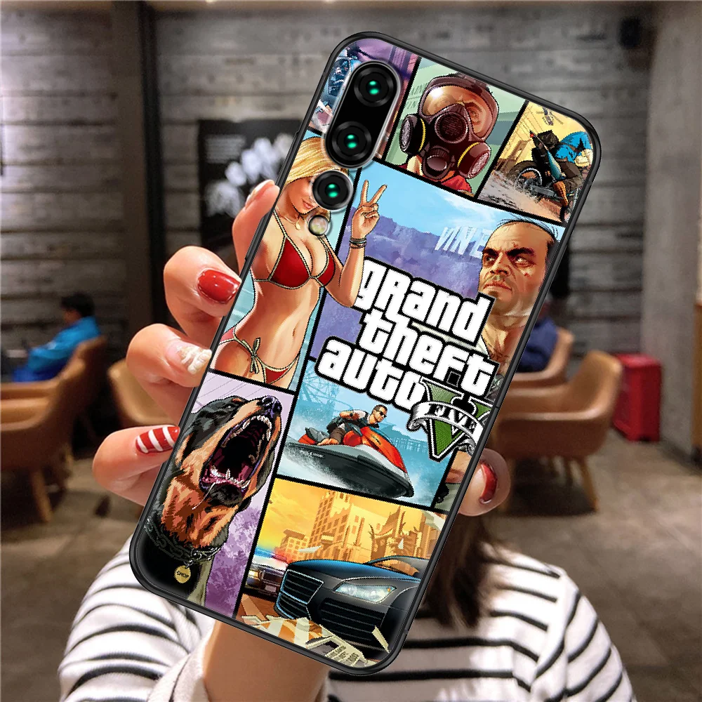 Grand Theft Auto GTA GTA5 чехол для телефона Huawei P Mate P10 P20 P30 P40 10 20 Smart Z Pro Lite 2019 черный мягкий