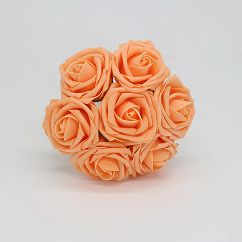 Светло-оранжевые Свадебные цветы из искусственной пены розы оранжевые диаметр 3