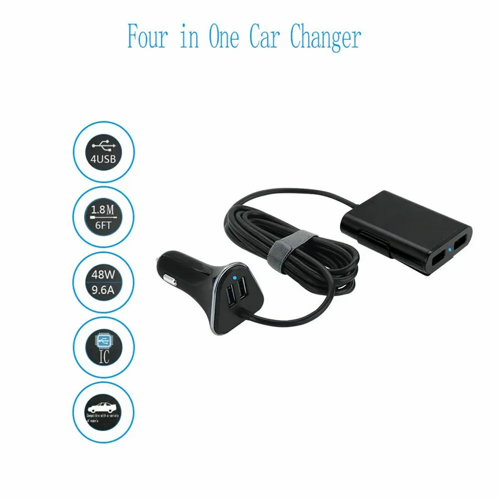 Универсальный 4 в 1 Порты и разъёмы автомобиль внедорожник USB Зарядное устройство