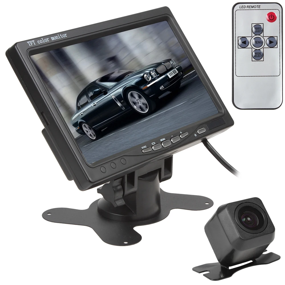 7 дюймов TFT LCD 800x480 HD 2 видео вход Автомобильный подголовник заднего вида монитор +