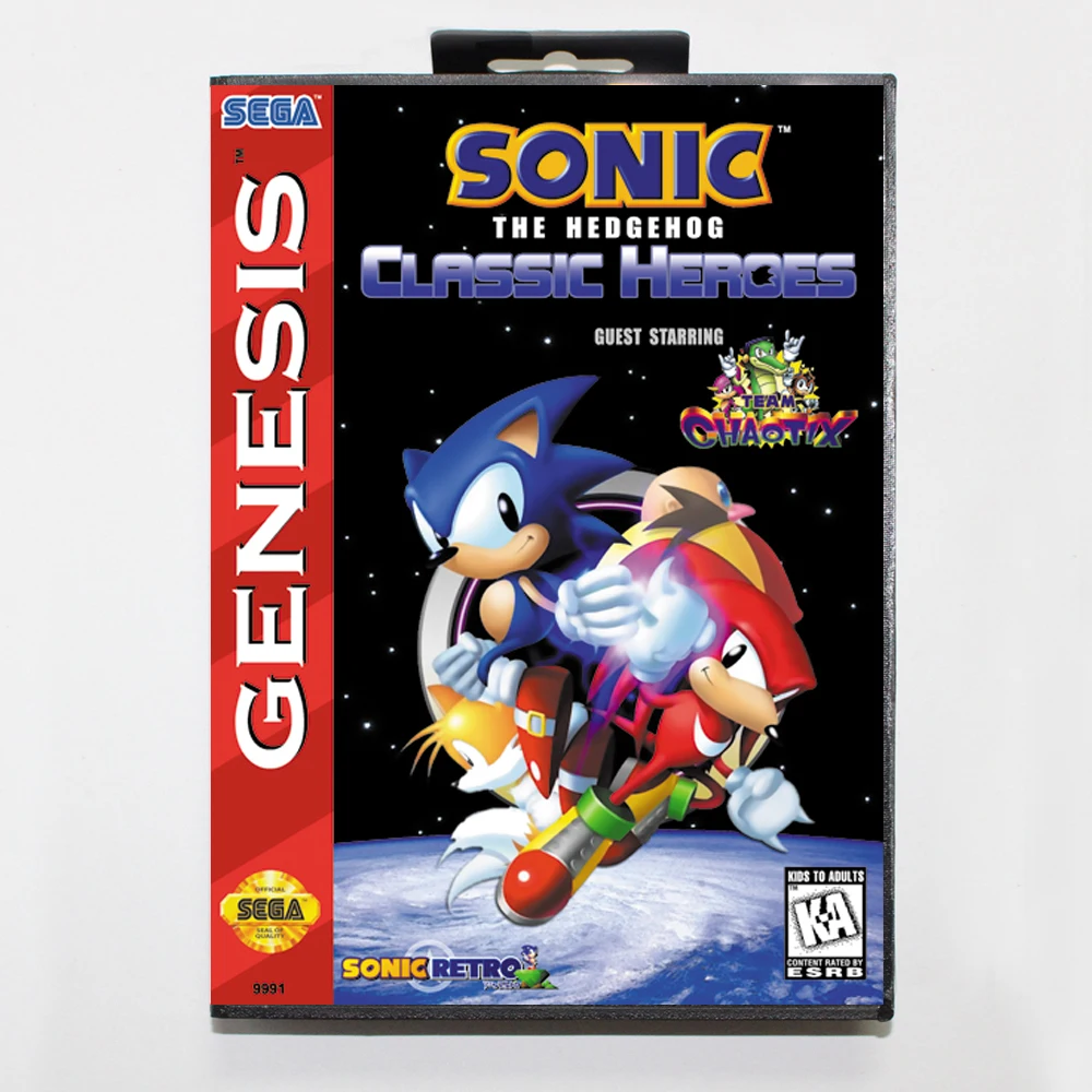 

Sonic Classic Heroes 16bit MD Game Card For Sega Mega Drive/ Genesis with Retail Box