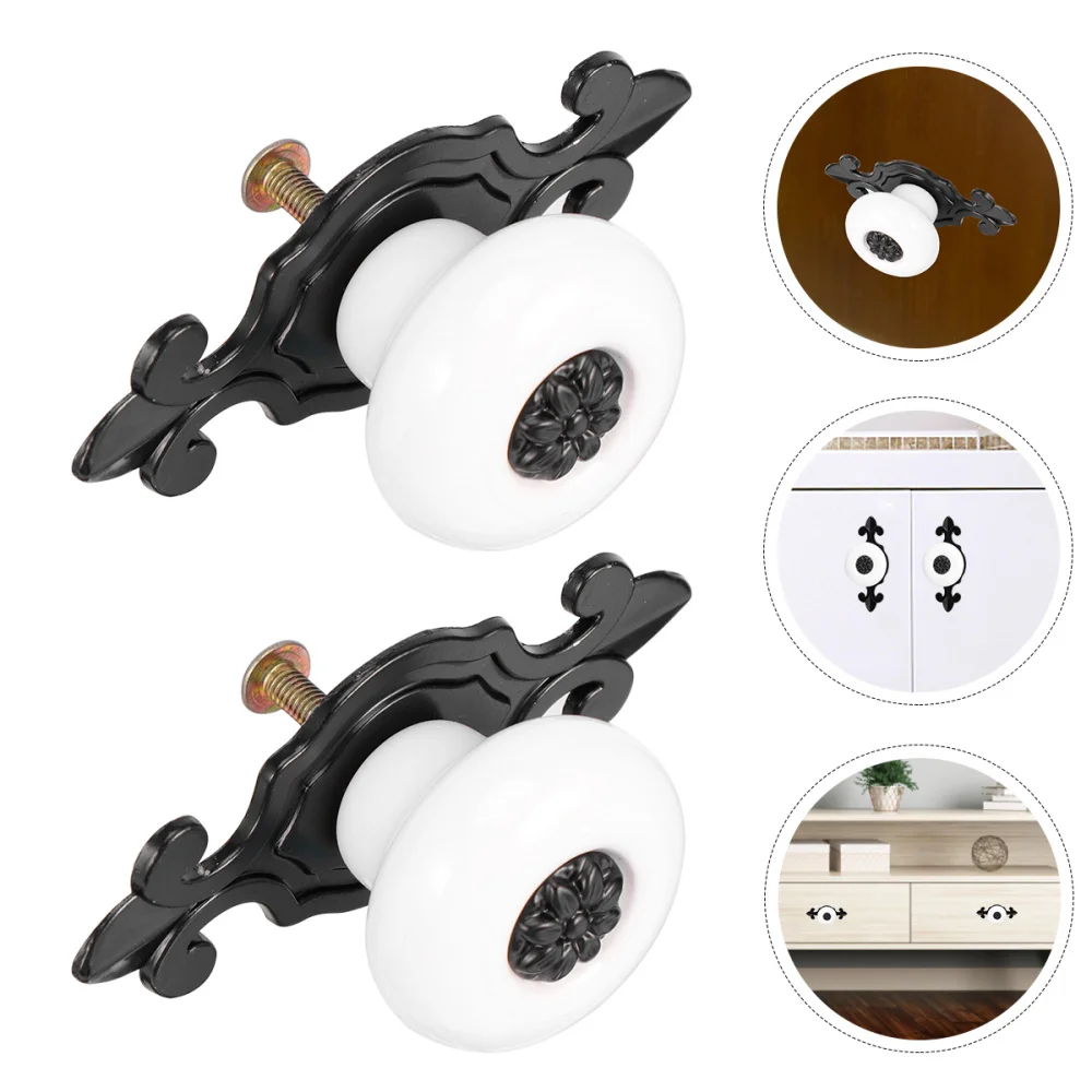 2 шт. из цинкового сплава ручка для шкафа керамическая выдвижного ящика мебели