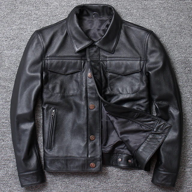 cowhide leather jacket mens