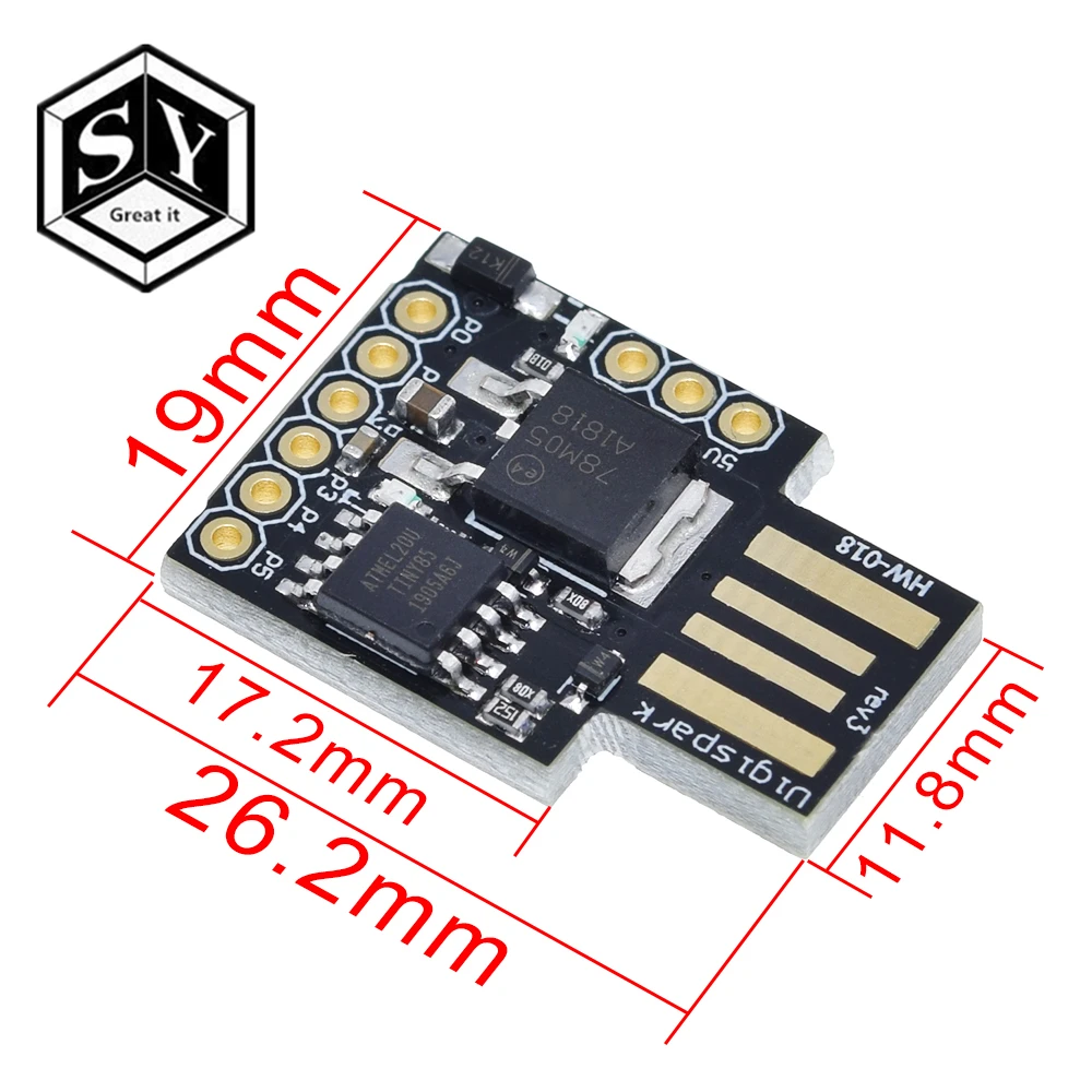 Официальная черная плата для мини-разработки ATTINY85 Digispark модуль Arduino IIC I2C USB |