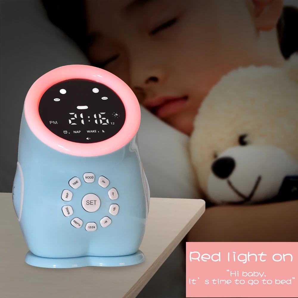 Colorida de Dinossauro Despertador e Luz de Dormir para Crianças Presente para Meninos e Meninas Noturna Luz