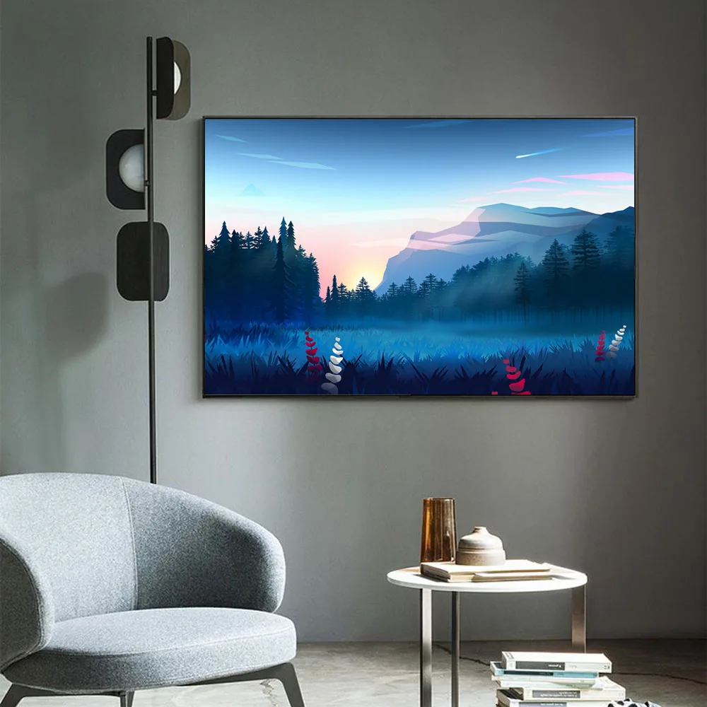 

Landscape oil painting purple sky sunrise art canvas painting living room corridor office home decoration mural
