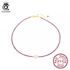 Женское винтажное ожерелье из серебра 925 пробы с натуральным камнем