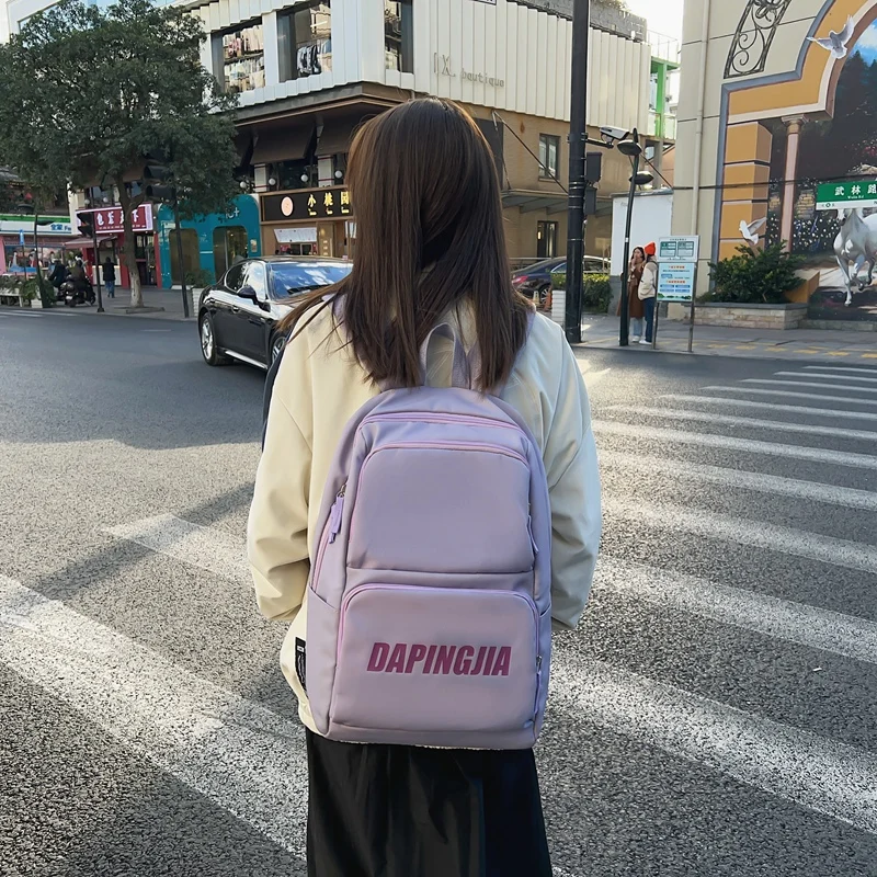 2022 женский Школьный рюкзак черный нейлоновый с защитой от кражи повседневные