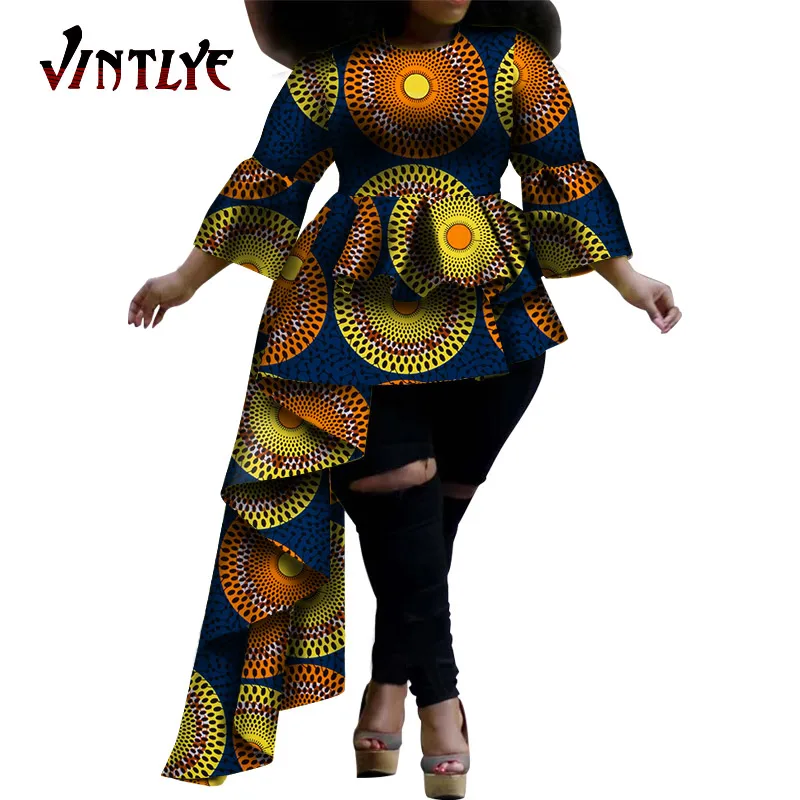 В африканском стиле Топ для женщин 100% Воск Принт ткани размера плюс сексуальная