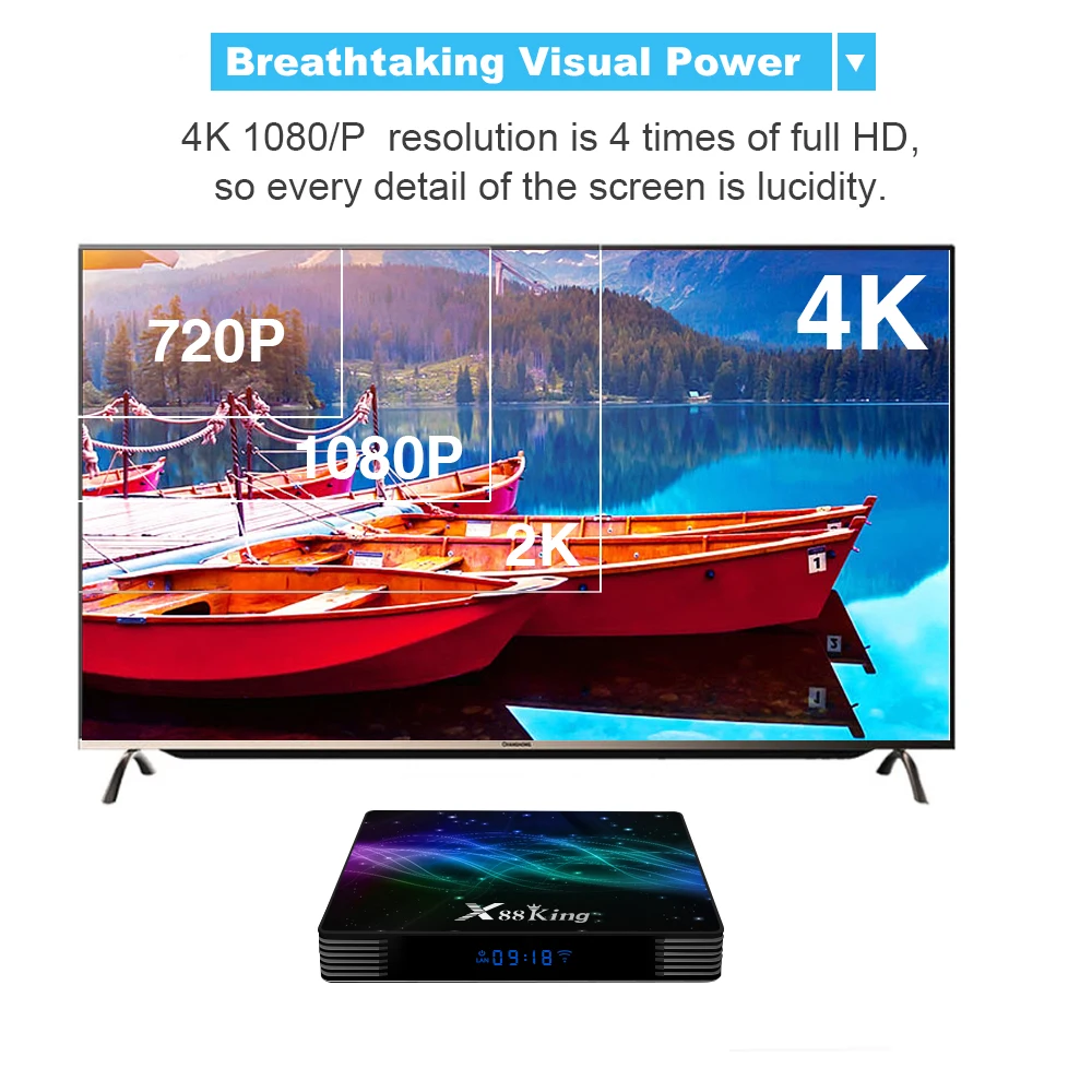 ТВ-приставка X88 King телевизионная приставка Android 9 0 Bluetooth 5 Amlogic S922X шестиядерный 4 ГБ