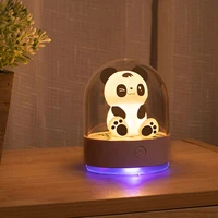 cute panda night light led rgb color changeable night lamp aromatherapy night lights for children bedroom baby kids lights gift