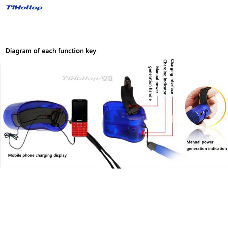 Зарядное устройство для мобильного телефона с разъемом USB ручной заряд