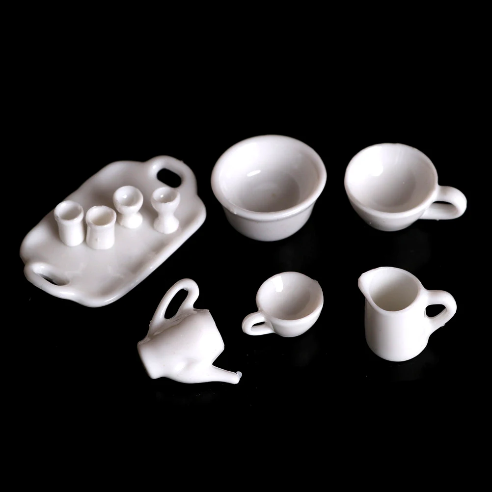 

10pcs/set Tea Cups Plates Tableware Set Kitchen Classic Toy Pretend Play Girl Gift For Doll Accessiores Dollhouse Decor