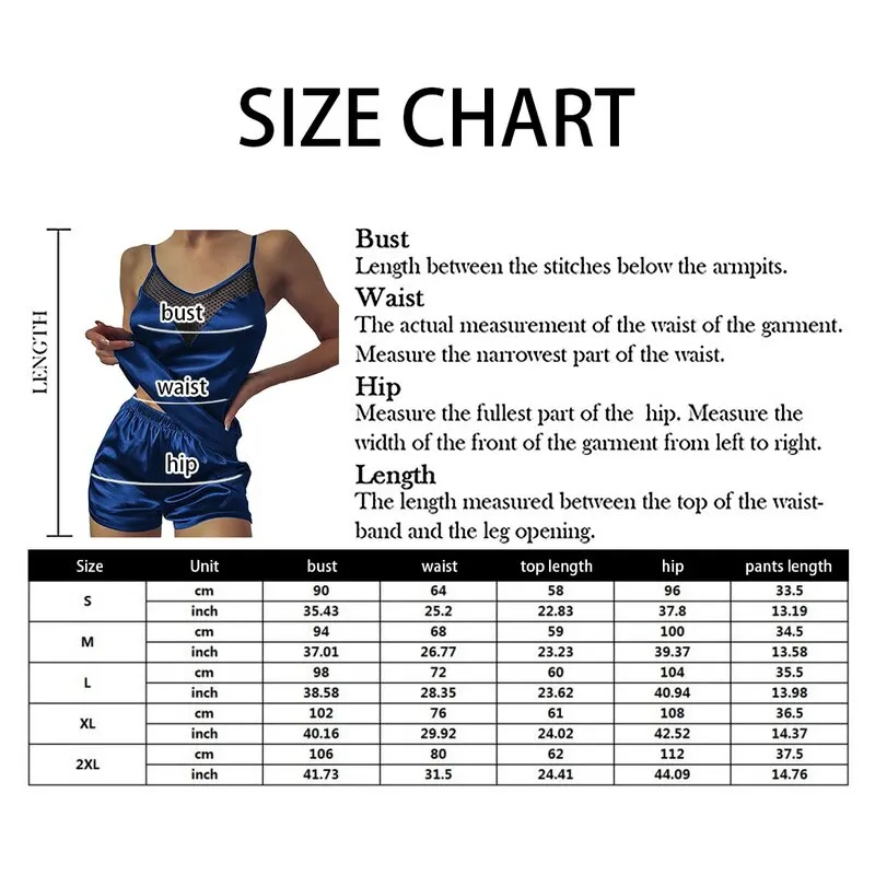 

2pcs/Set Women Sexy Satin Babydoll Lingerie Lace Patchwork Top + High Waist Shorts Sleepwear Nightdress Pajamas