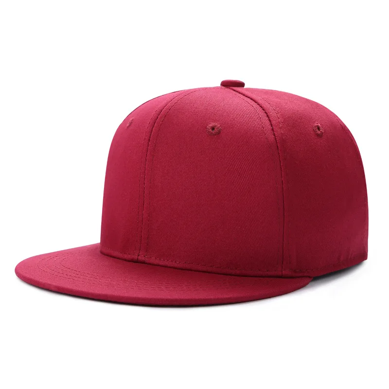 Wine Red Бренд XaYbZc хип-хоп шапки для мужчин и женщин бейсболки Snapback сплошной цвет хлопок кость Европейский стиль классический модный тренд - Цвет: Wine Red
