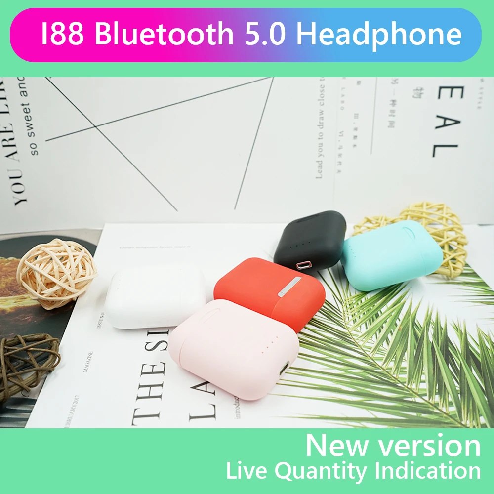 I88 TWS беспроводные наушники Bluetooth 5,0 Мини сенсорное управление стерео наушники вкладыши PK i9S i10 TWS для телефона
