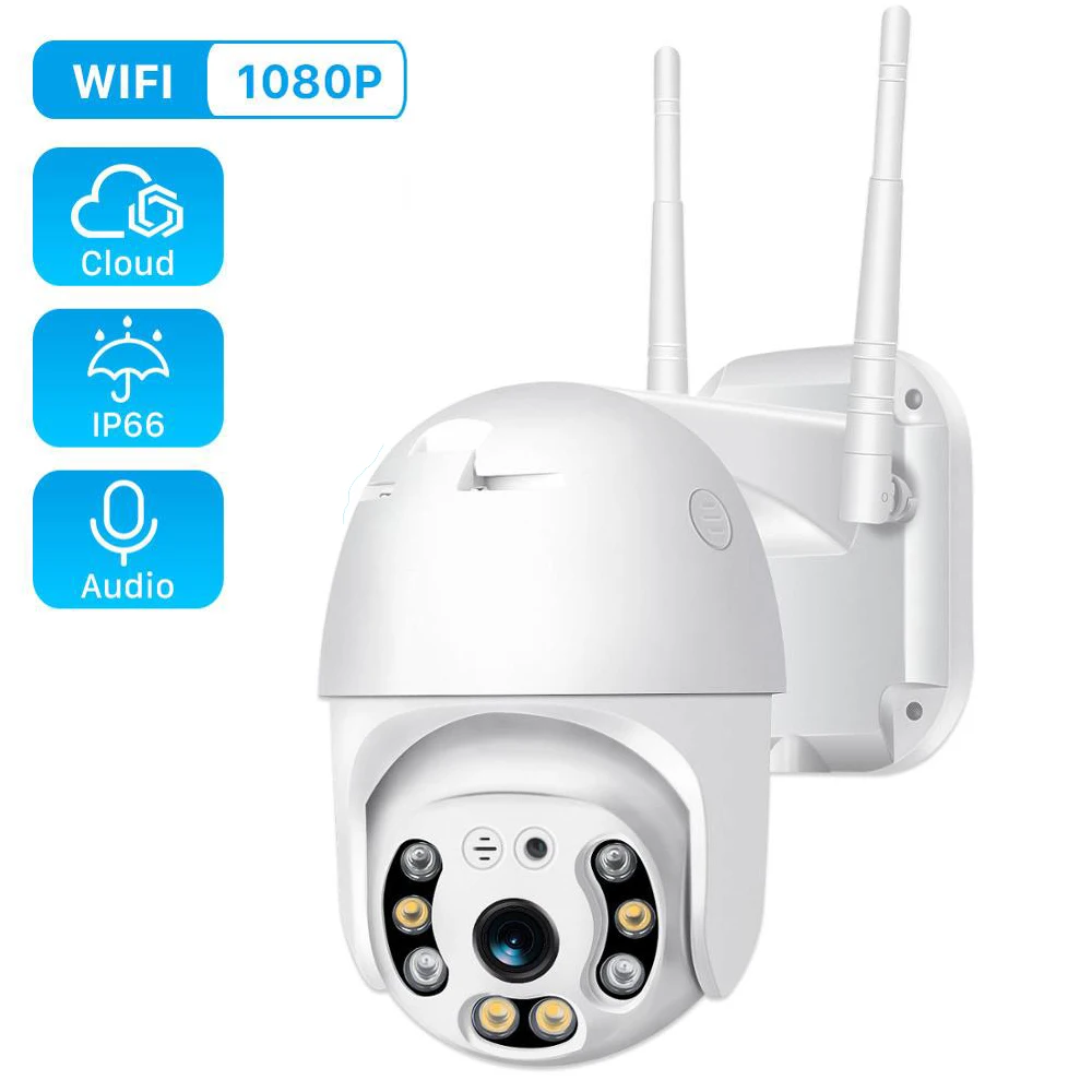 H.265 1080P Wifi камера наружная 2MP облачная PTZ скоростная купольная ONVIF беспроводная