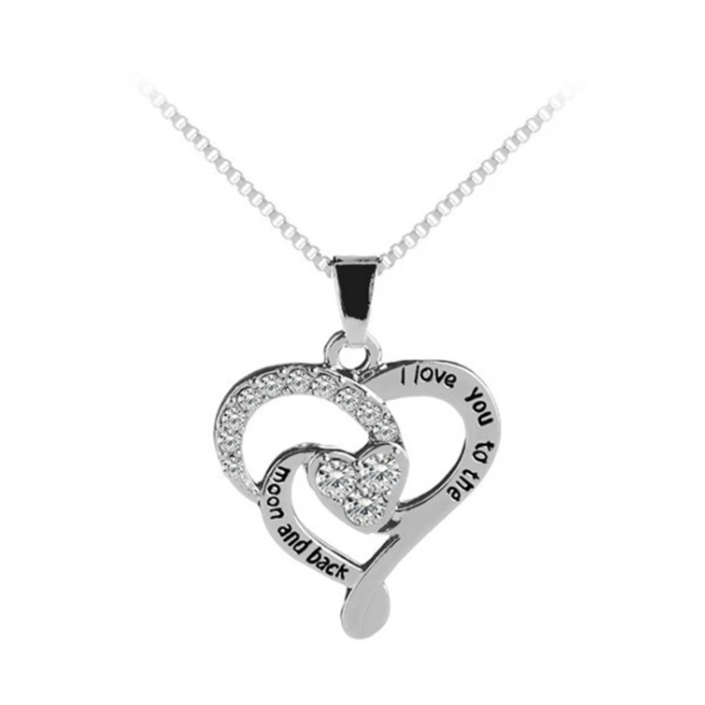 Ожерелье с надписью I Love You to the Moon|Подвески| |