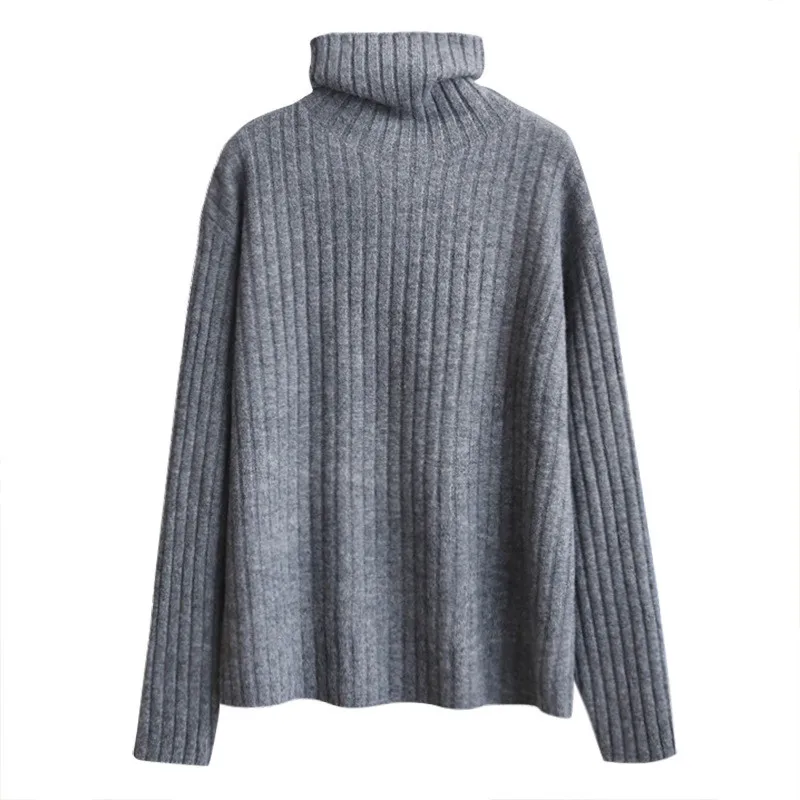 

2020 Autumn Winter New Loose Casual High-neck Pullover Women's Fashion Warm And Practical Alpaca Pile Knitted Sweater Top